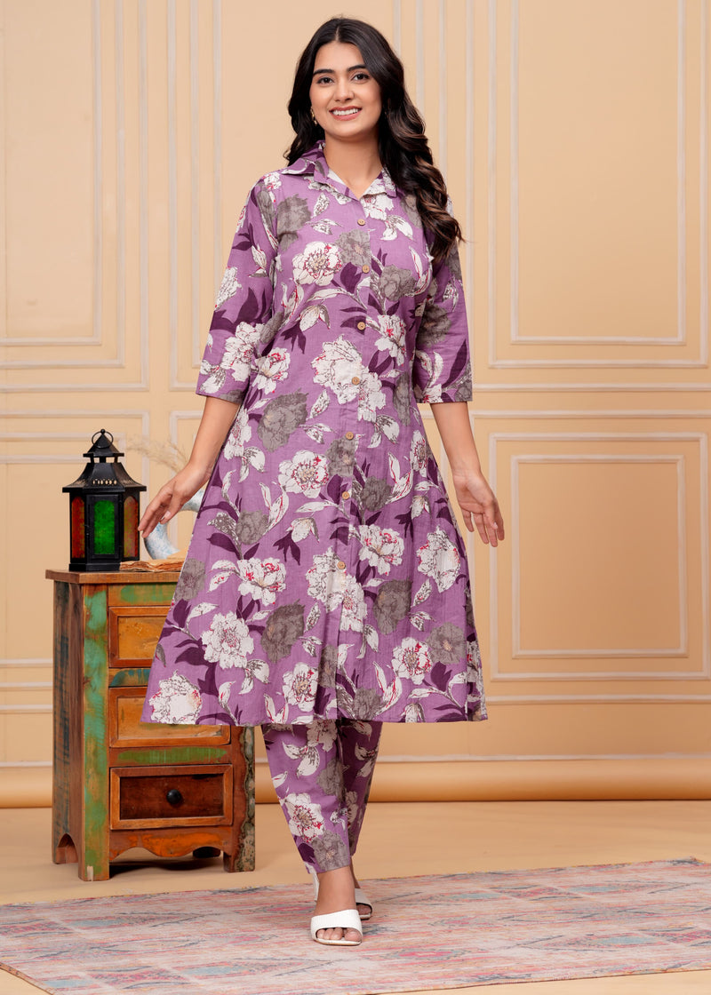 Women Viscose Rayon Kurti Pant Set