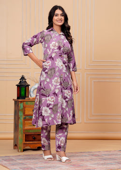 Women Viscose Rayon Kurti Pant Set